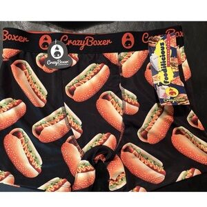 Crazy Boxer Mens Boxer Briefs Black Hot Dog Print
